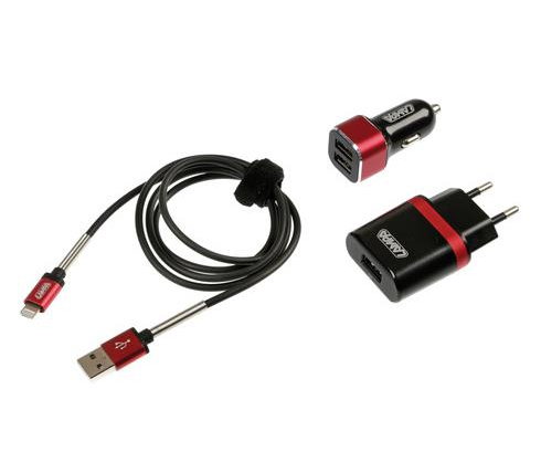 USB 3 in1 Kit LIGHTNING/MICRO USB - FAST CHARGE 12/24 V